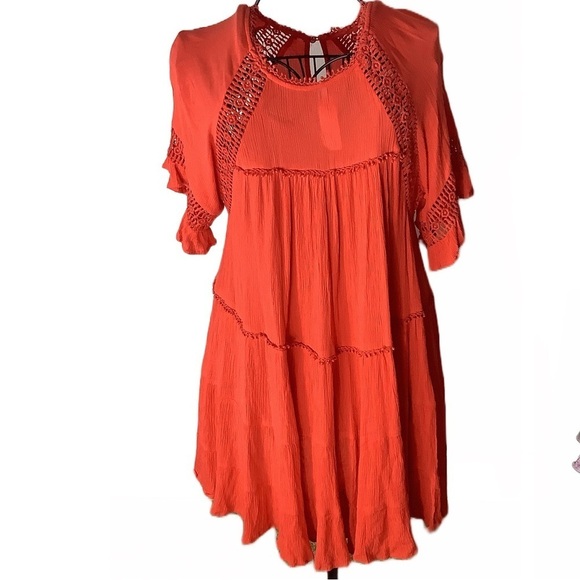 Patrons of Peace Boho Coral Tunic Dress Size Small - Picture 8 of 9